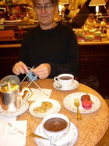 2009_12_24_HotChocolatAtCafeCaretteInParis We stopped to warm up with "chocolat chaud" at the Café Carette near the Tour Eiffel.